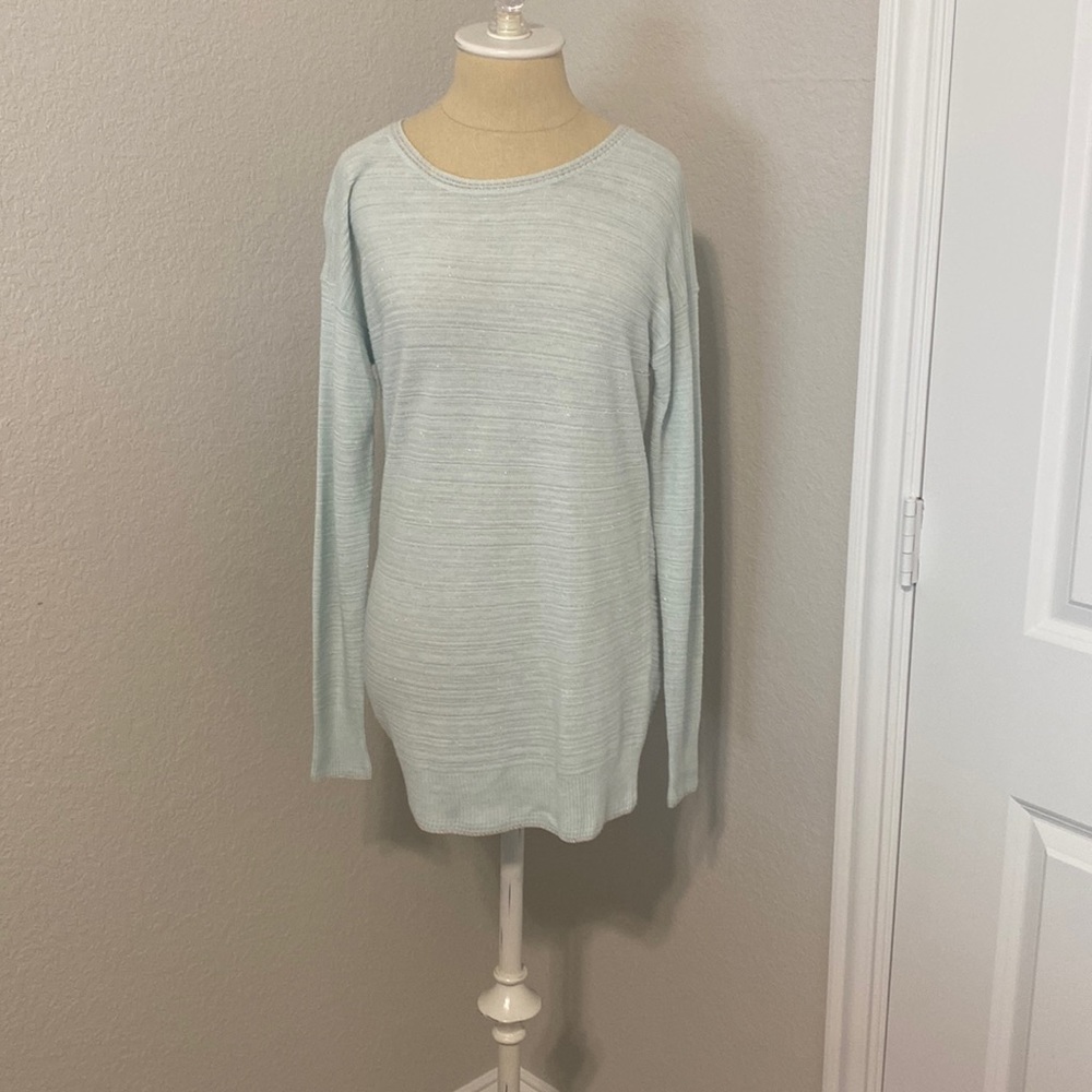 ETC light blue and silver sparkly light weight sweater